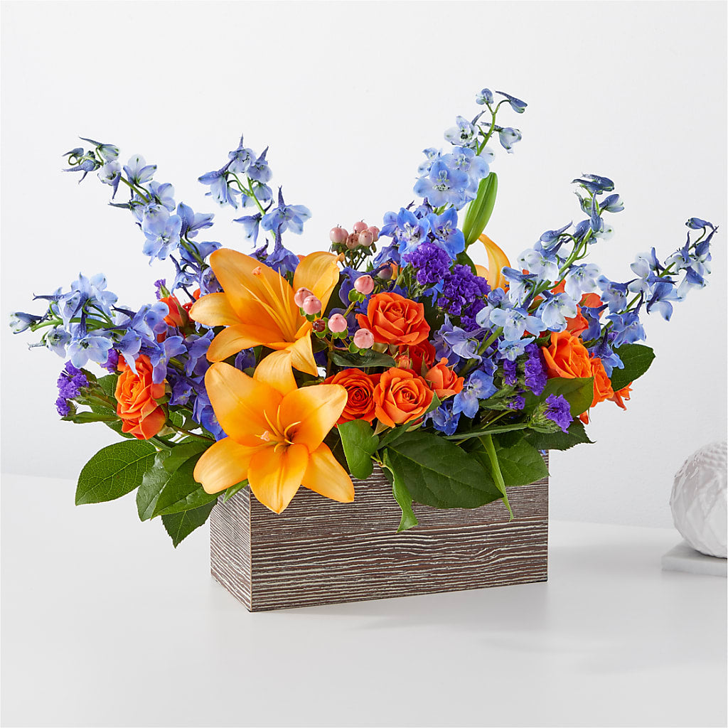 Radiant Citrus Box Bouquet – Minish And Potts Llc, Crestwood KY