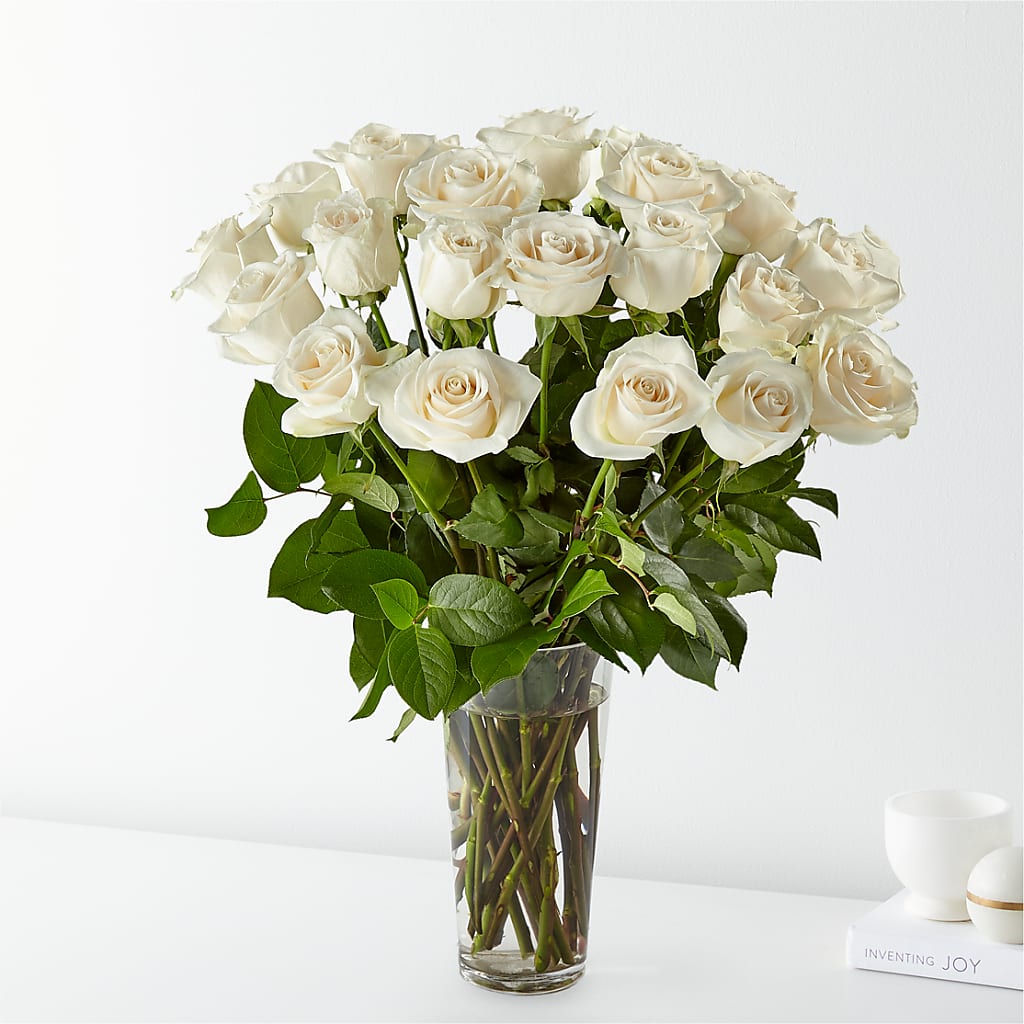 Long Stem White Rose Bouquet – Minish And Potts Llc, Crestwood KY