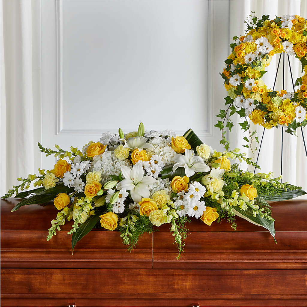 Golden Harmony Casket Spray – Minish And Potts Llc, Crestwood KY