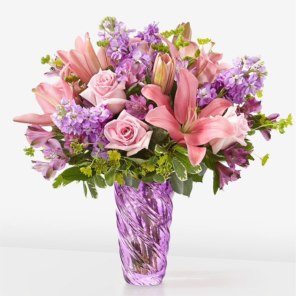 Precious Petals Bouquet with Luxe Swirl Vase – Minish And Potts Llc, Crestwood KY