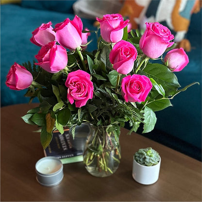 Long Stem Pink Rose Bouquet –  Minish And Potts Llc, Crestwood KY