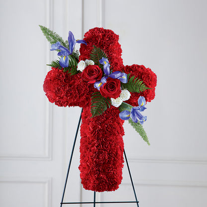 Faithful Hero Floral Cross –  Minish And Potts Llc, Crestwood KY