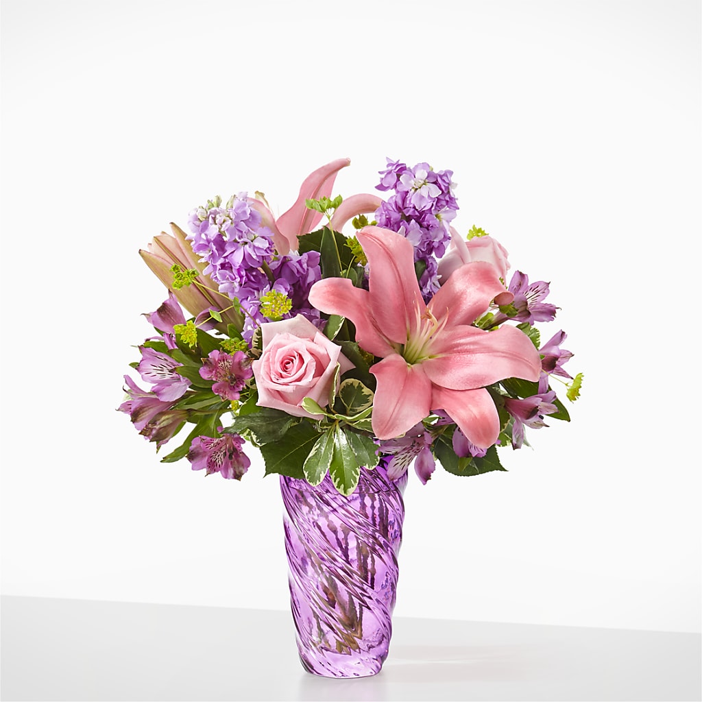 Precious Petals Bouquet with Luxe Swirl Vase –  Minish And Potts Llc, Crestwood KY