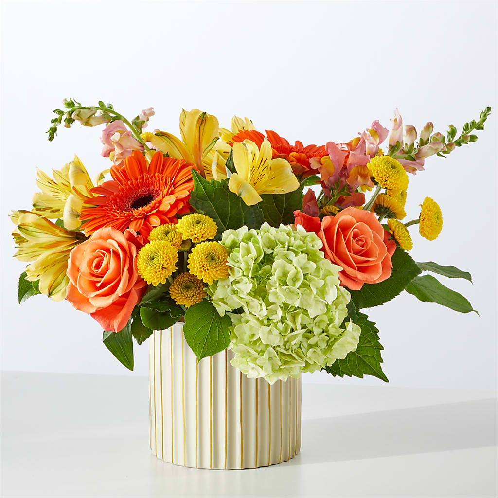 Autumn Sunshine Bouquet with Ivory Vase –  Minish And Potts Llc, Crestwood KY
