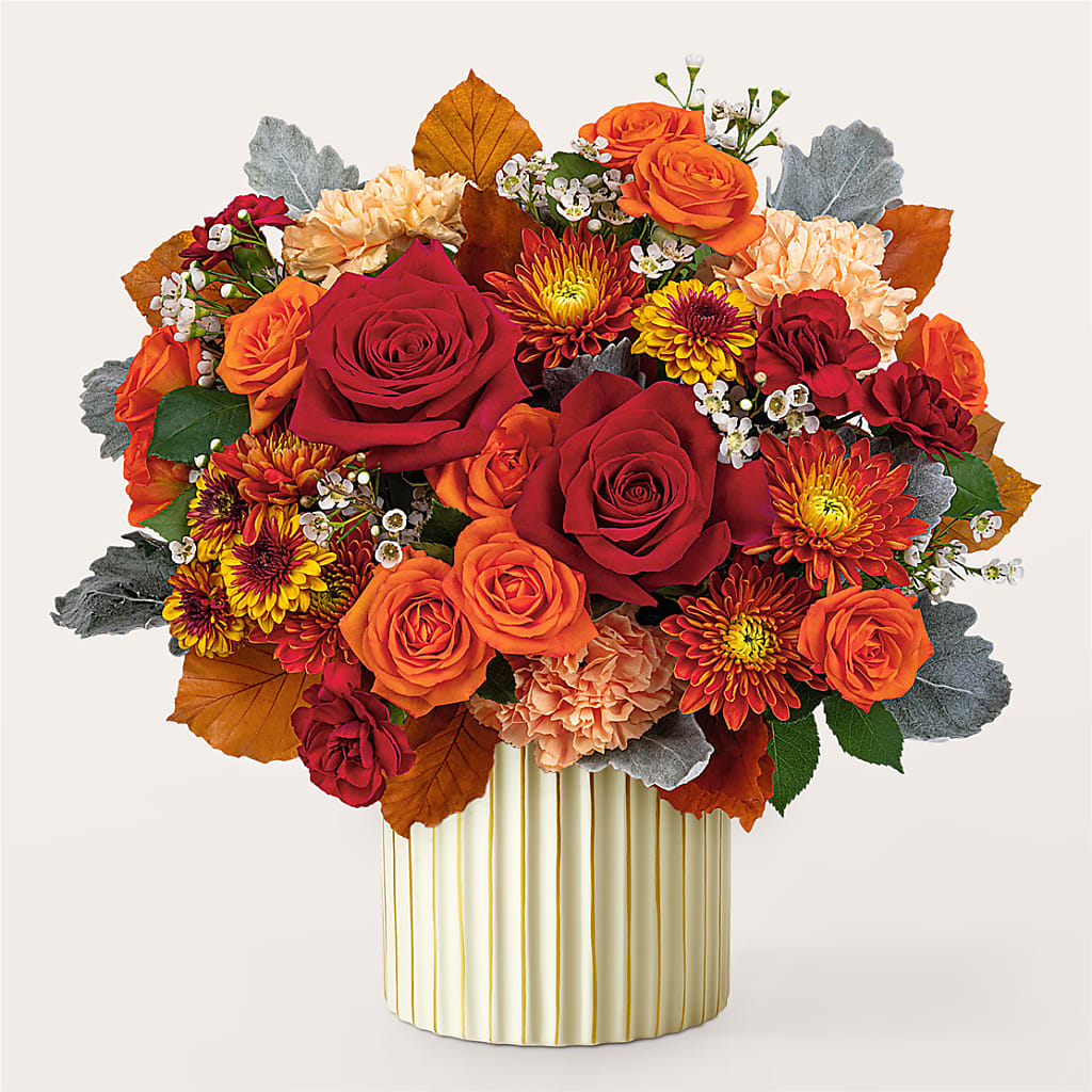 Merlot Bouquet with Ivory Vase –  Minish And Potts Llc, Crestwood KY