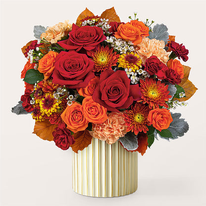 Merlot Bouquet with Ivory Vase –  Minish And Potts Llc, Crestwood KY